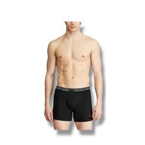 3 Pair Polo Ralph Lauren Cotton Boxer Briefs Black Size Medium.